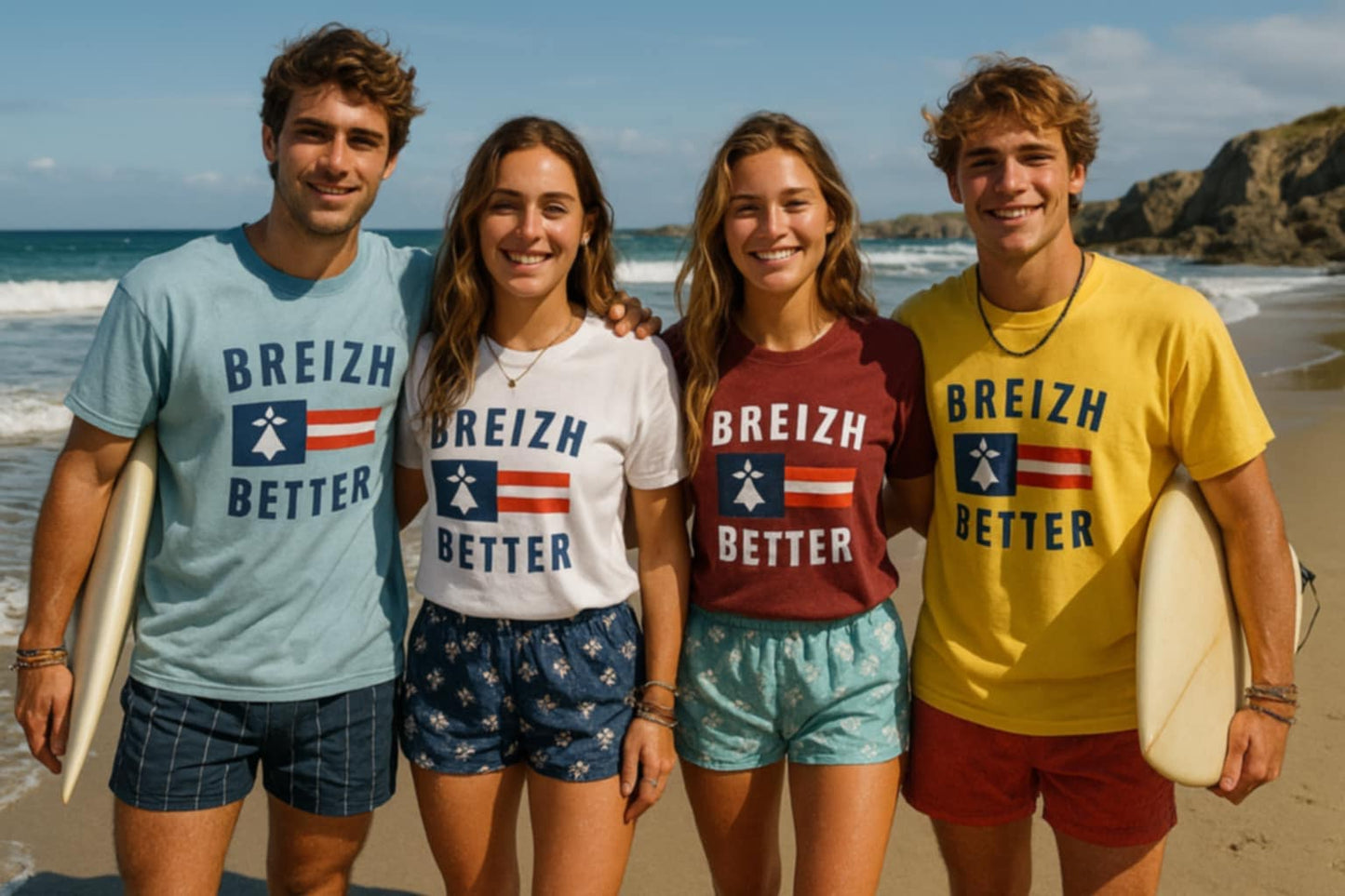 T-shirt unisexe Breizhbetter Hermine Bleu