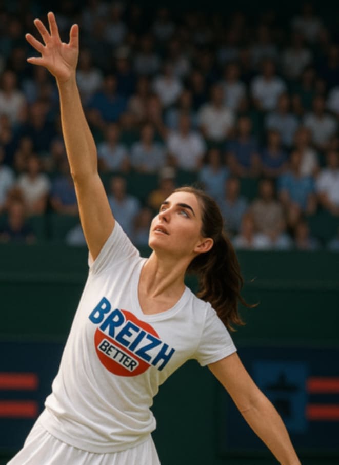T-shirt Unisexe Col V Breizhbetter Tennis