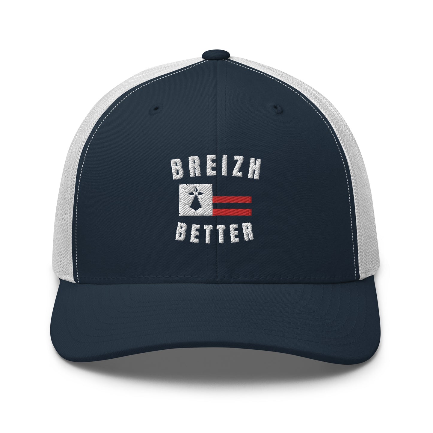 Casquette Trucker Breizhbetter Hermine Blanc Brodé
