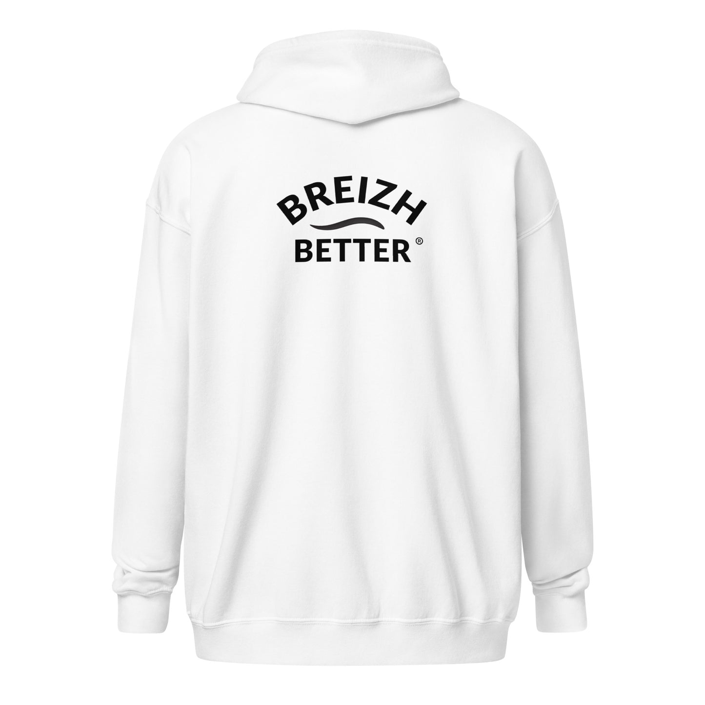 Sweat Zippé Breizhbetter BWave | Brodé Cœur & Imprimé Dos