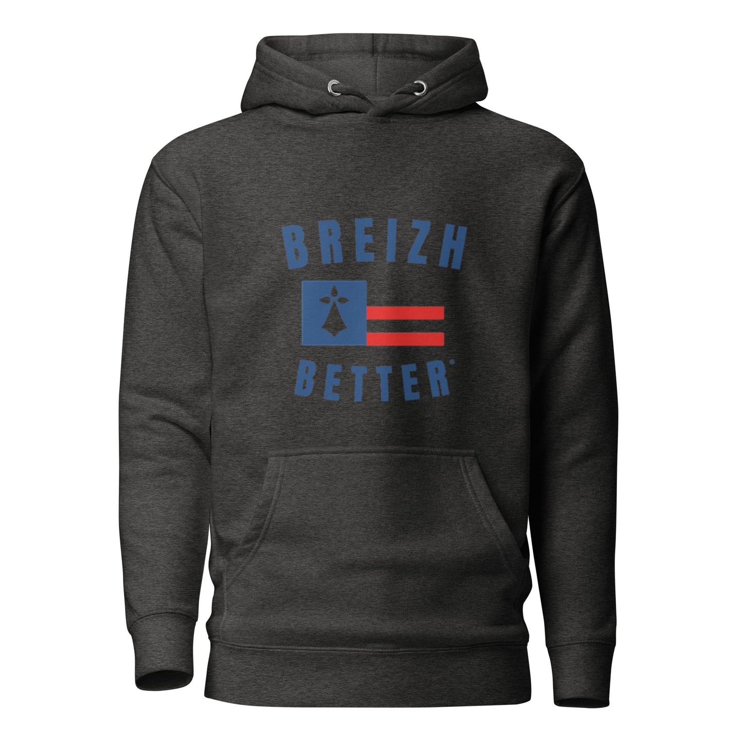 Sweat Ă Capuche Unisexe Breizhbetter Hermine Bleu