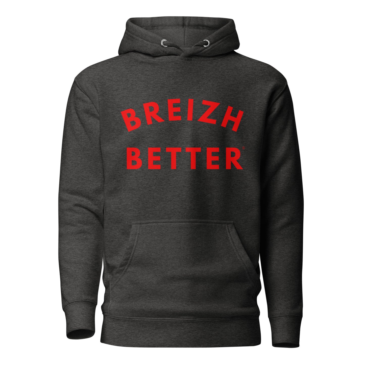 Sweat à Capuche Unisexe Breizhbetter Rouge Large