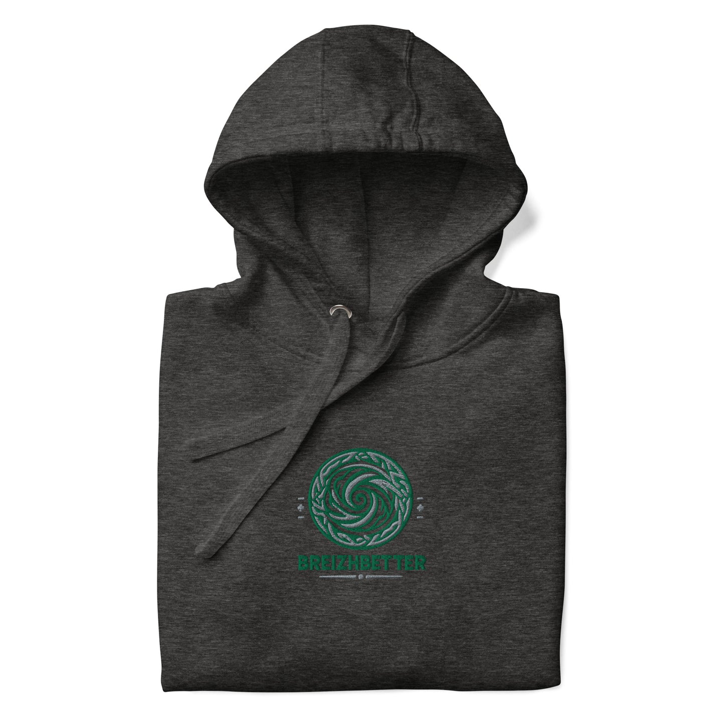 Sweat à Capuche Unisexe Breizhbetter Legende Vert Brodé AV