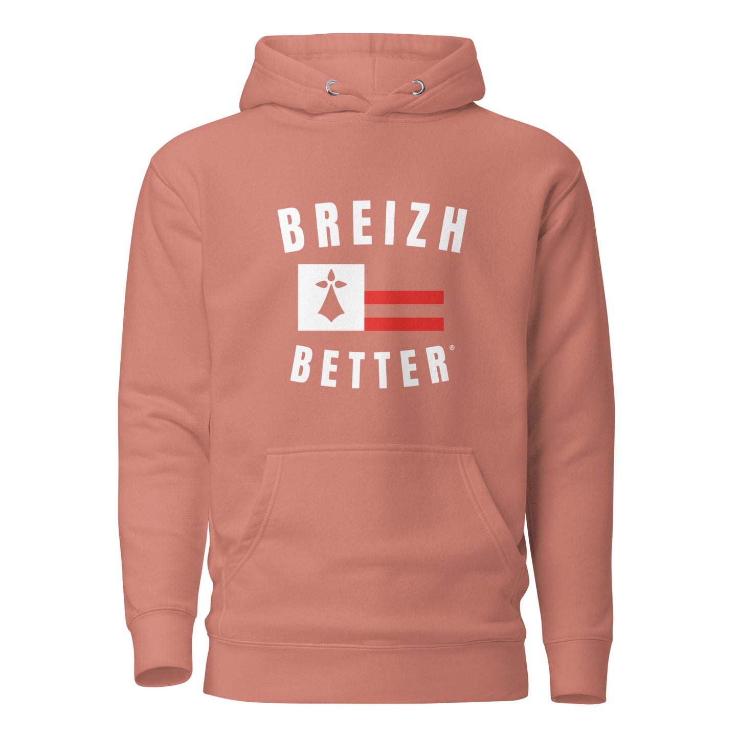 Sweat Ă Capuche Unisexe Breizhbetter Hermine Blanc