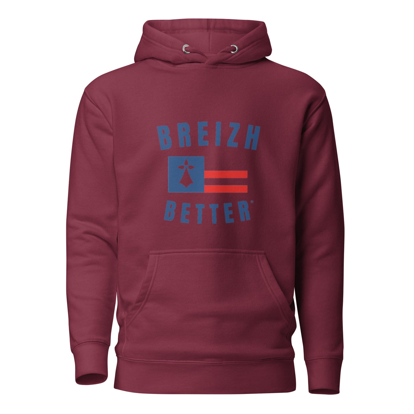 Sweat Ă Capuche Unisexe Breizhbetter Hermine Bleu