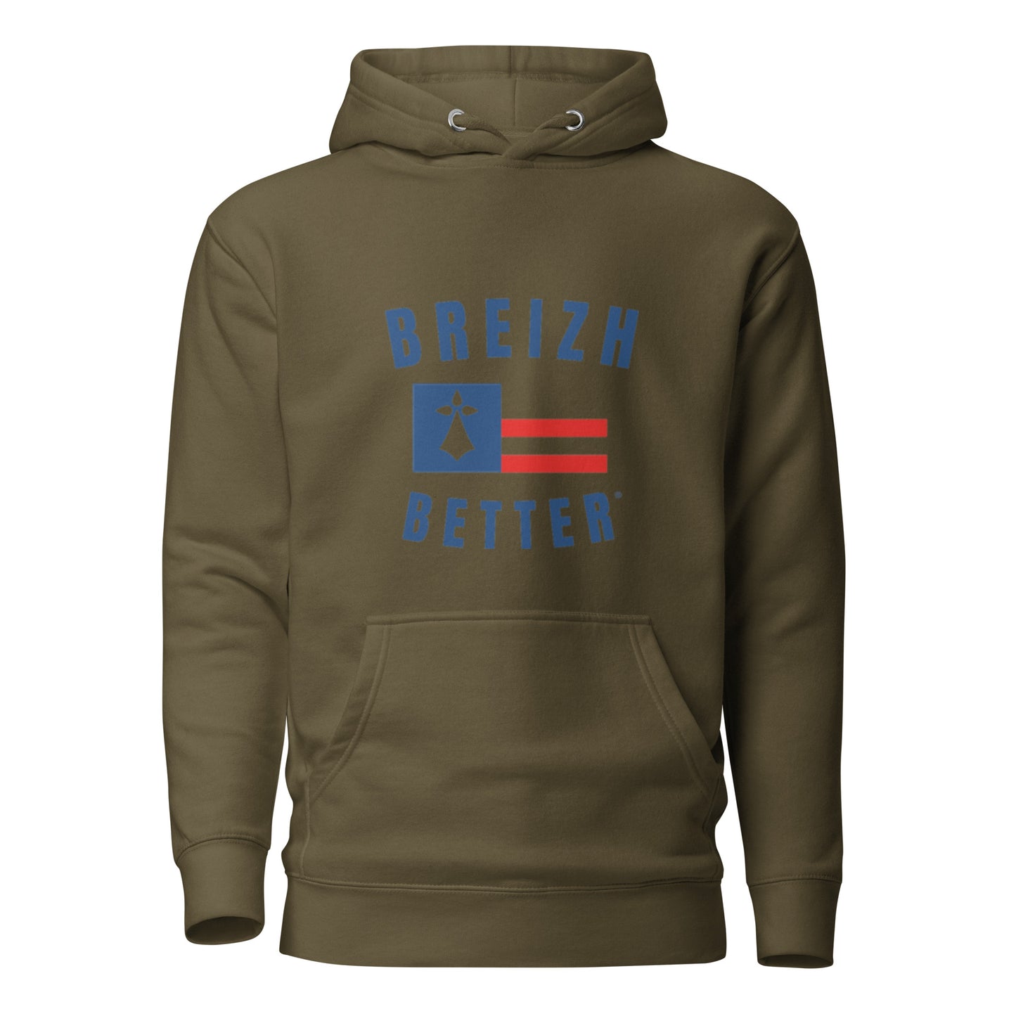 Sweat Ă Capuche Unisexe Breizhbetter Hermine Bleu