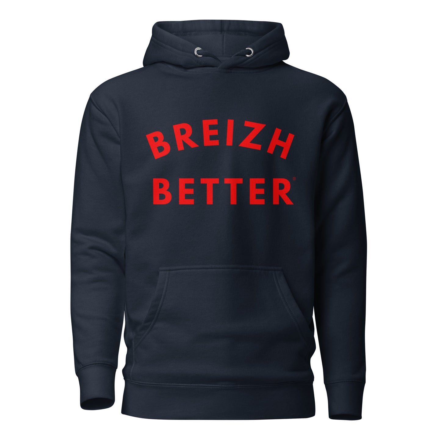 Sweat à Capuche Unisexe Breizhbetter Rouge Large