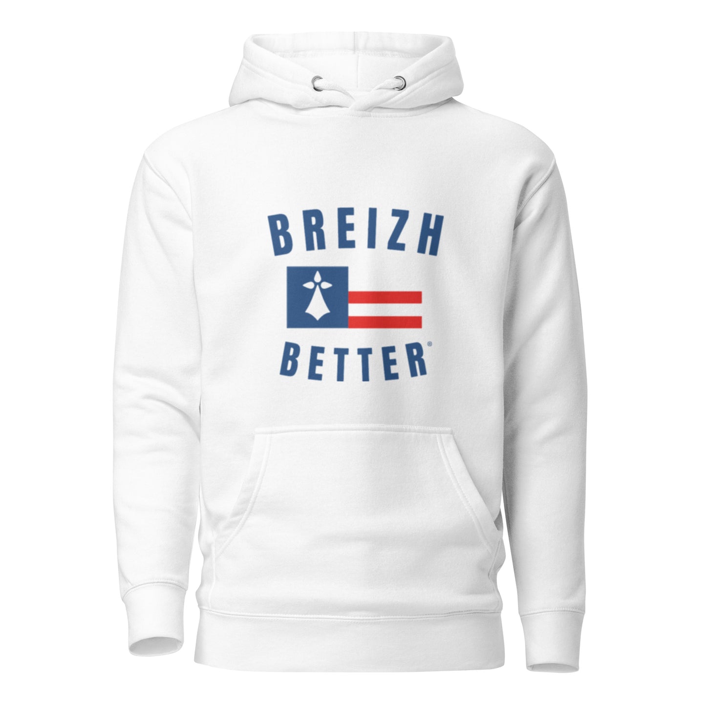 Sweat Ă Capuche Unisexe Breizhbetter Hermine Bleu