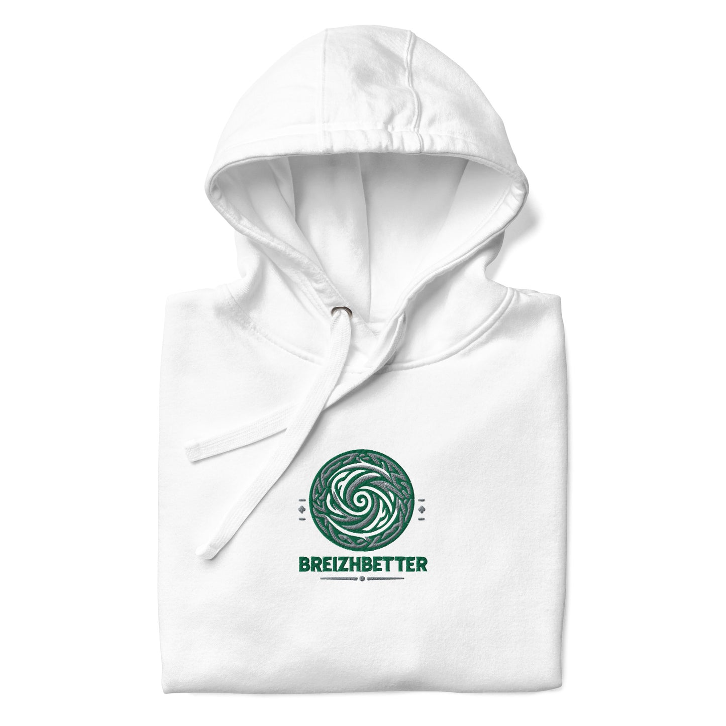 Sweat à Capuche Unisexe Breizhbetter Legende Vert Brodé AV