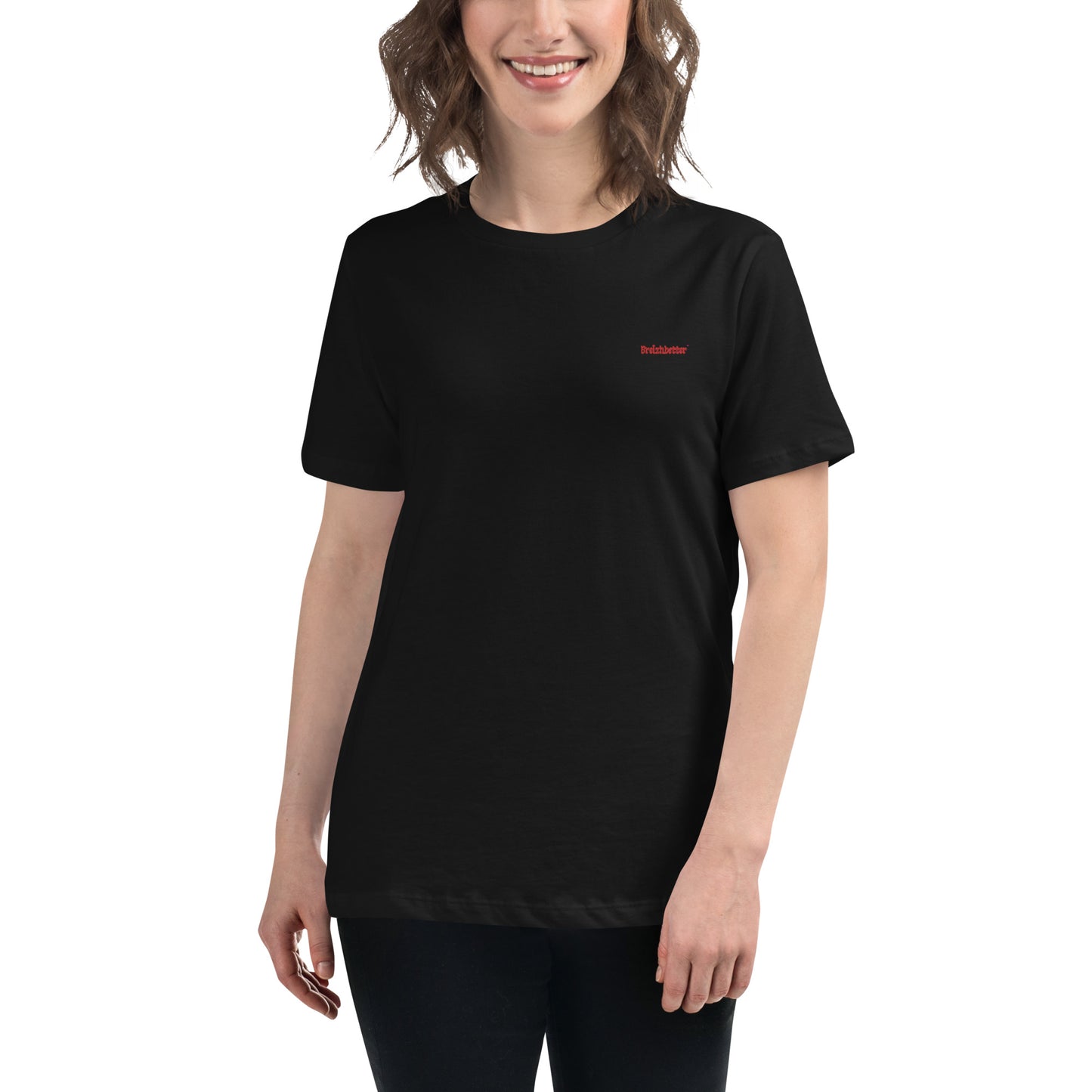 T-shirt Coton pour Femme Breizhbetter Brodé Rouge
