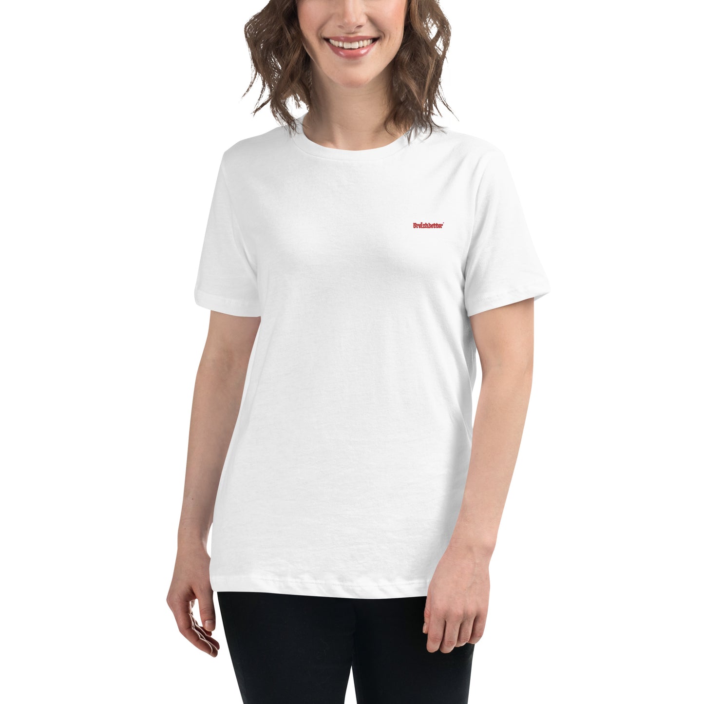 T-shirt Coton pour Femme Breizhbetter Brodé Rouge