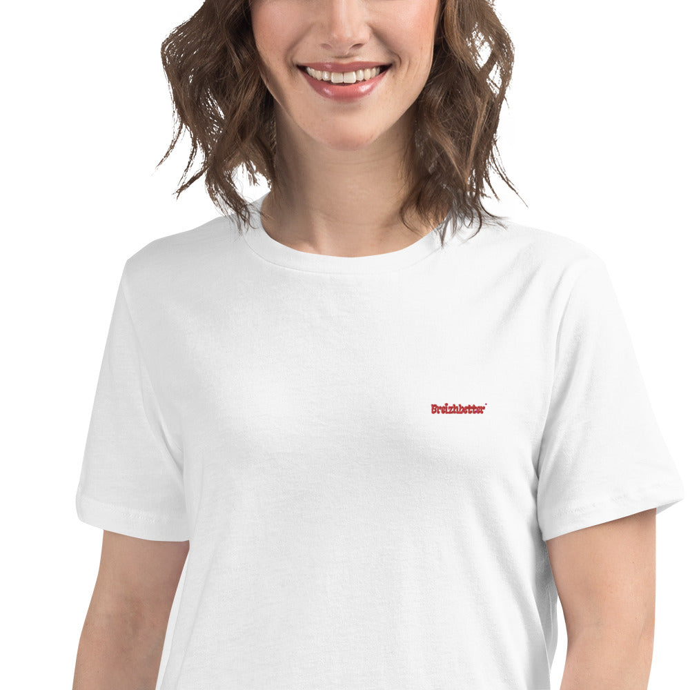 T-shirt Coton pour Femme Breizhbetter Brodé Rouge