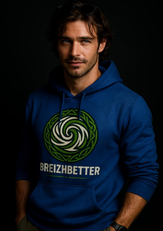 Sweat à capuche Mixte Légendes bretonnes ecru