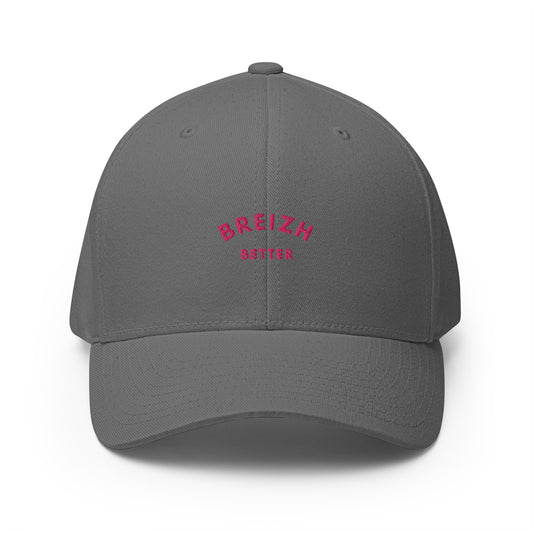 Casquette Structurée en Sergé Breizhbetter Rose Brodé