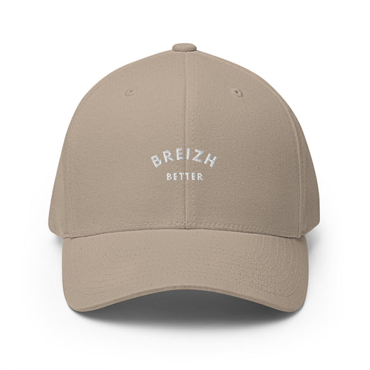 Casquette Structurée en Sergé Breizhbetter Blanc Brodé