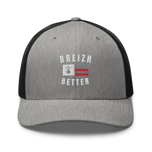 Casquette Trucker  Breizhbetter Hermine Blanc Brodé