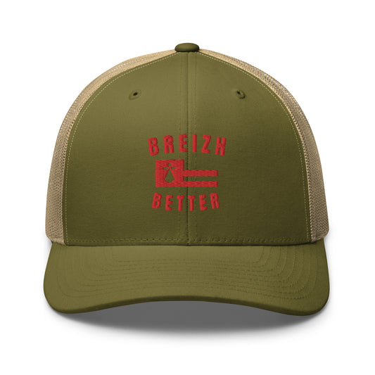 Casquette Trucker  Breizhbetter Rouge Brodé