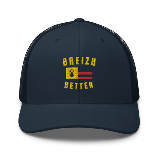 Casquette Trucker  Breizhbetter Jaune Brodé