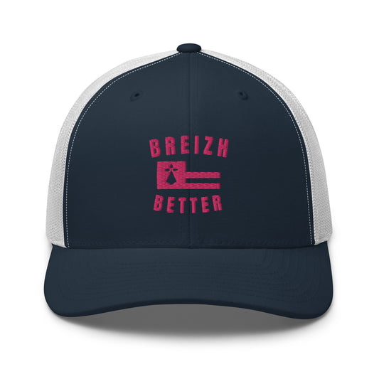 Casquette Trucker Breizhbetter Rose Brodé