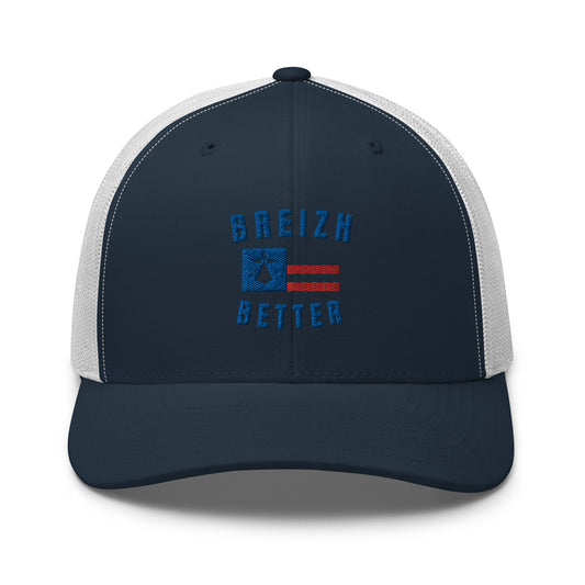 Casquette Trucker  Breizhbetter Hermine Bleu Brodé
