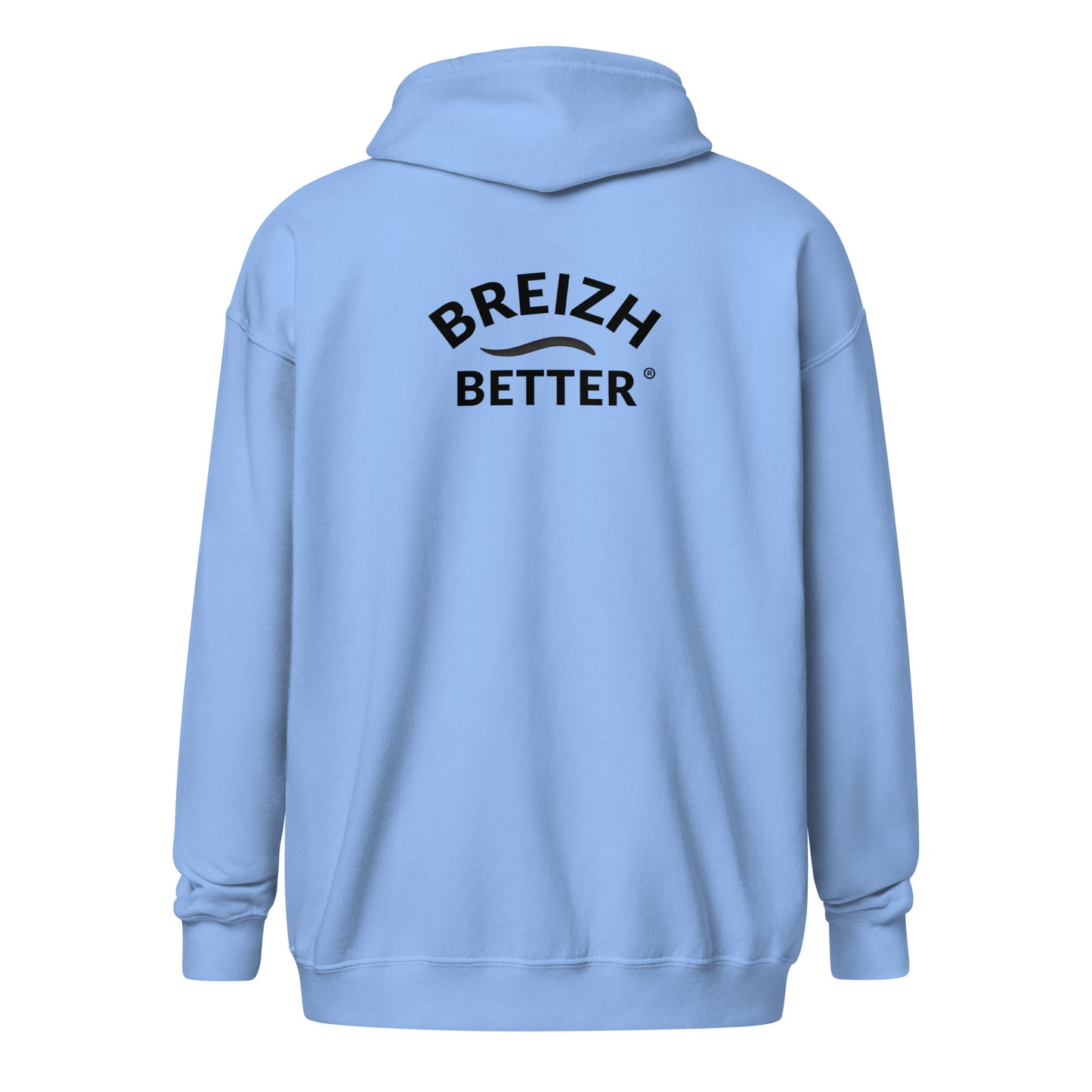 Sweat Zippé Breizhbetter BWave | Brodé Cœur & Imprimé Dos