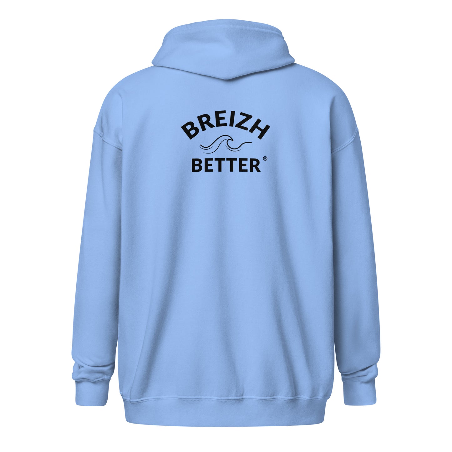 Sweat Zippé Breizhbetter Wave | Brodé Cœur & Imprimé Dos