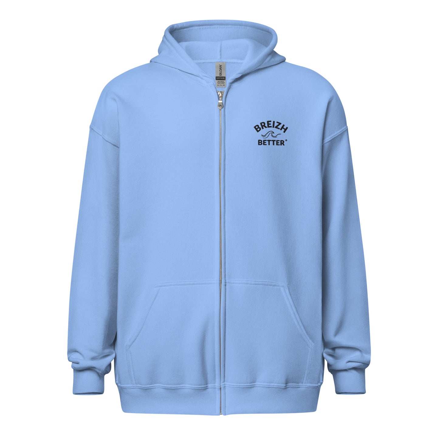 Sweat Zippé Breizhbetter Wave | Brodé Cœur & Imprimé Dos