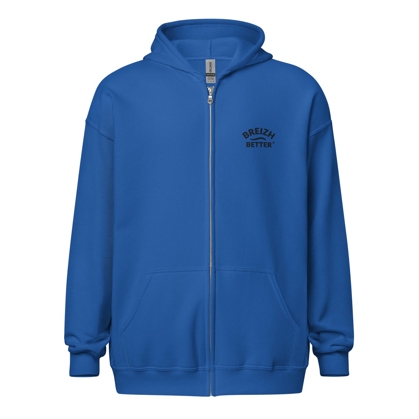 Sweat Zippé Breizhbetter BWave | Brodé Cœur & Imprimé Dos