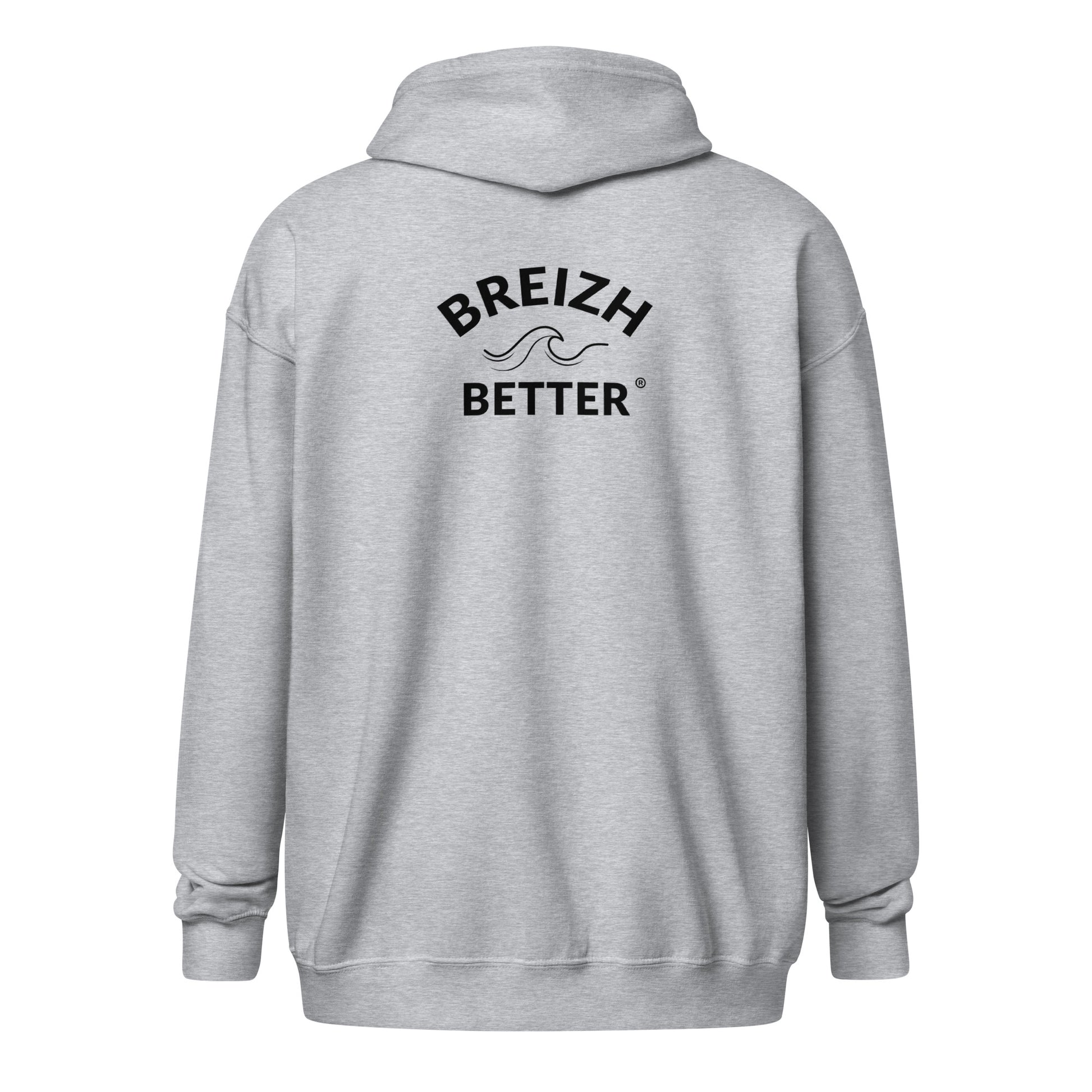 Sweat Zippé Breizhbetter Wave | Brodé Cœur & Imprimé Dos