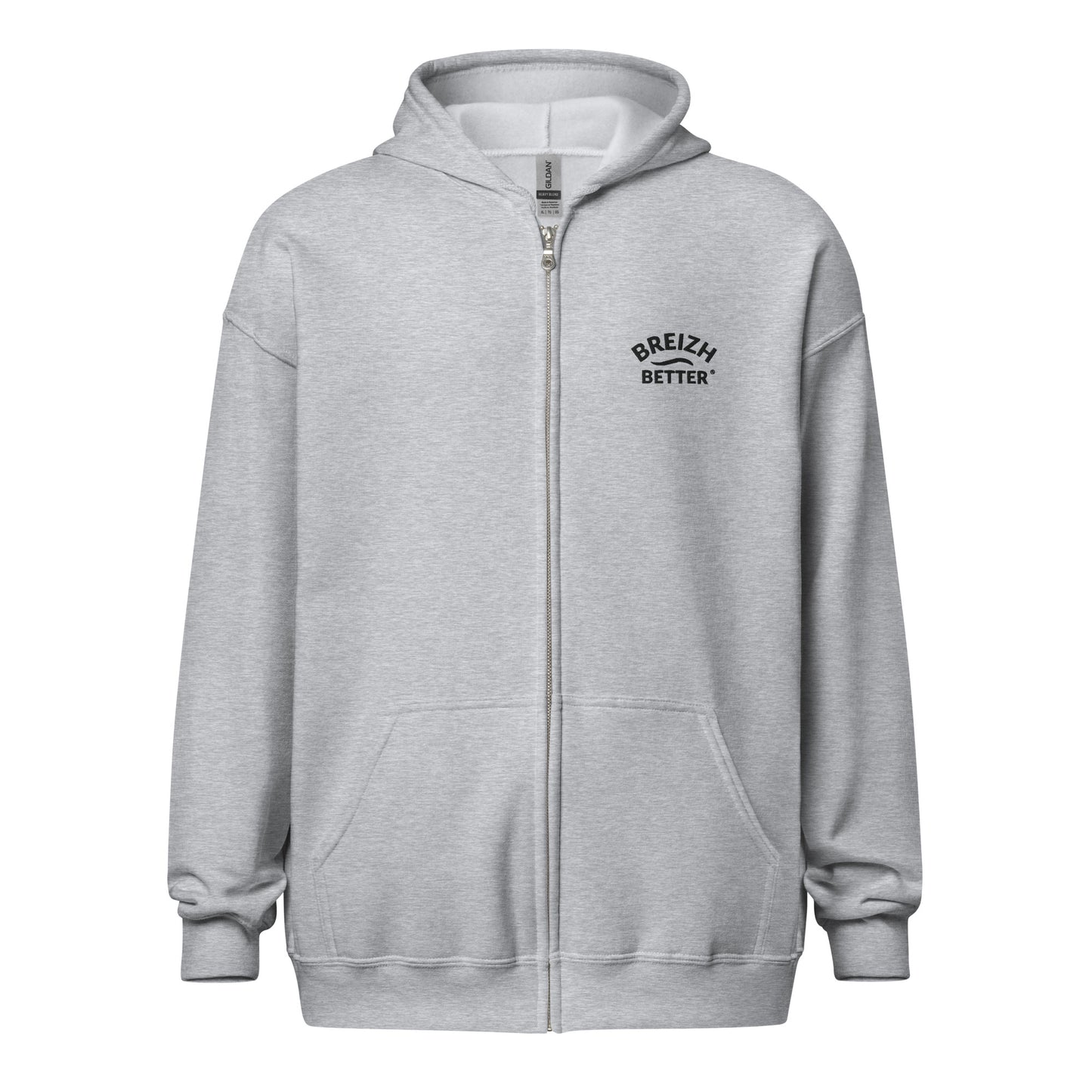 Sweat Zippé Breizhbetter BWave | Brodé Cœur & Imprimé Dos