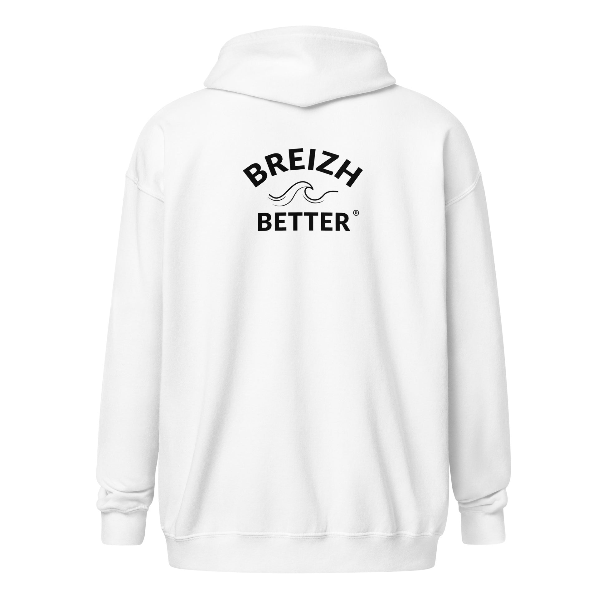 Sweat Zippé Breizhbetter Wave | Brodé Cœur & Imprimé Dos