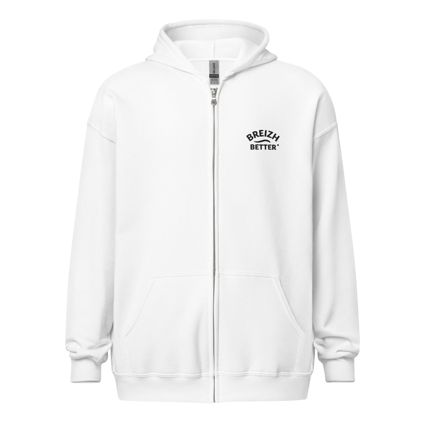 Sweat Zippé Breizhbetter BWave | Brodé Cœur & Imprimé Dos