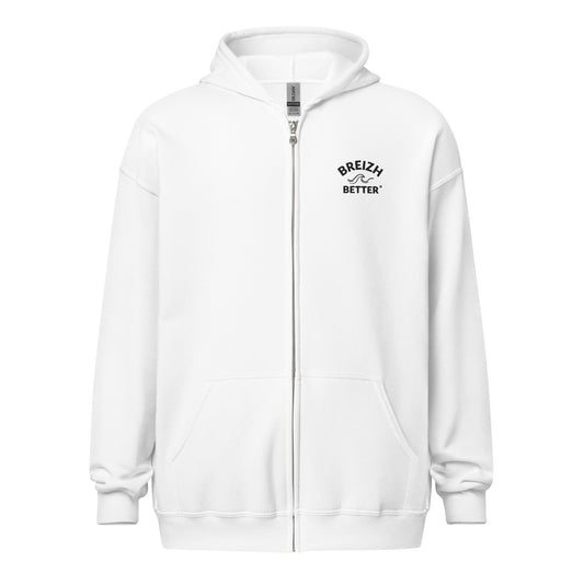 Sweat Zippé Breizhbetter Wave | Brodé Cœur & Imprimé Dos
