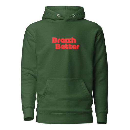 Sweat à Capuche Unisexe Breizhbetter Vinyle Rouge