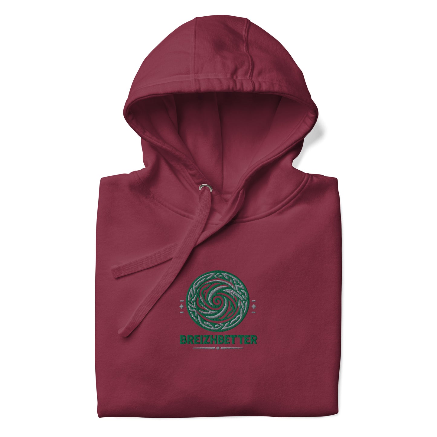 Sweat à Capuche Unisexe Breizhbetter Legende Vert Brodé AV