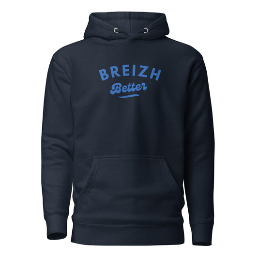 Sweat à Capuche Unisexe Breizhbetter Bleu Billy AV