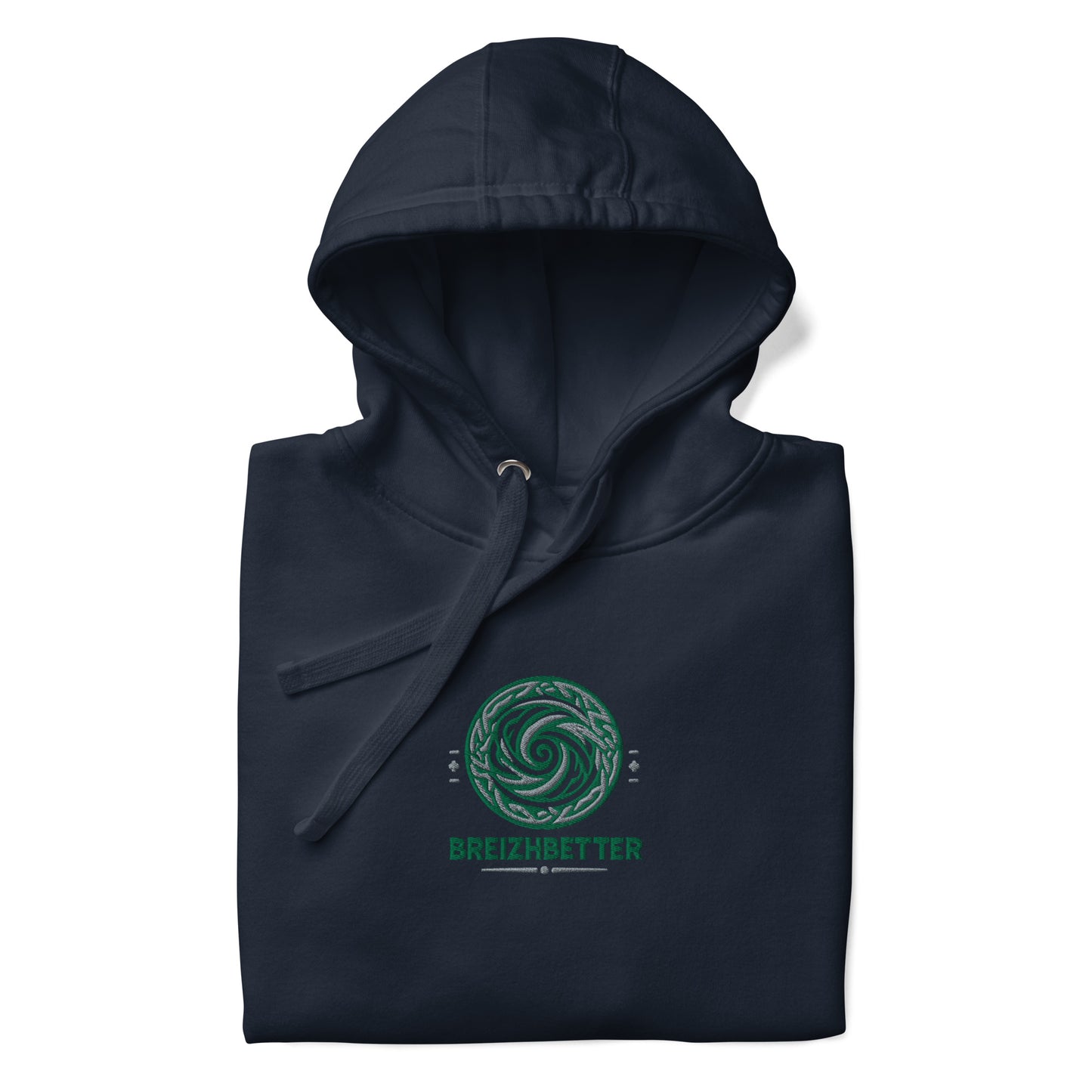 Sweat à Capuche Unisexe Breizhbetter Legende Vert Brodé AV
